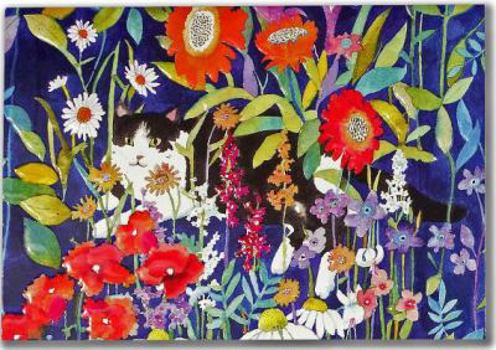 Hardcover Note Card Garden Cat Book