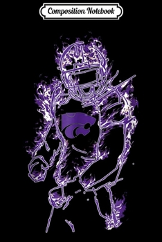 Composition Notebook: Kansas State Wildcats Football Player On Fire  Journal/Notebook Blank Lined Ruled 6x9 100 Pages