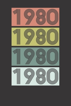 Paperback Notebook: 1980 Birthday Year Decade Retro Vintage Dot Grid 6x9 120 Pages Book