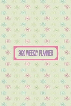 Paperback 2020 Weekly Planner: Weekly Dated Diary Planner For Women - Pale Blue and Green Flower Floral Cover Book