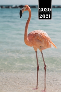 Paperback Flamingo Bird Watching Week Planner Weekly Organizer Calendar 2020 / 2021 - On the Beach: Cute Wildlife Animal Pet Bullet Journal Notebook Diary in 6" Book