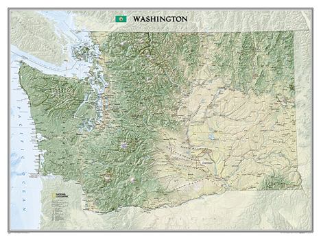 Unbound National Geographic Washington Wall Map (40.5 X 30.25 In) Book