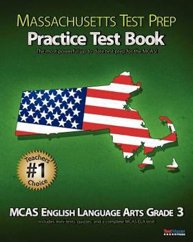Paperback MASSACHUSETTS TEST PREP Practice Test Book MCAS English Language Arts, Grade 3 Book