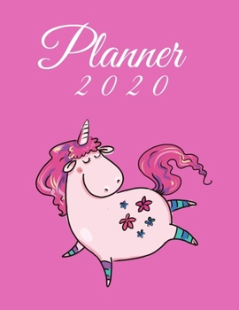 Paperback Planner 2020: unicon girl Planner and calendar, Agenda, Page a Day 2020, Schedule Organizer Planner (2020 Diary Day Per Page)365 Day Book