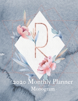 2020 Monthly Planner Monogram: Initial Letter R Calendar and To Do List Tracker 8.5 x 11 90 pages