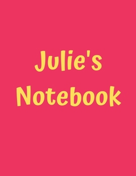 Paperback Julie's Notebook: Pink Cover, College Ruled, 100 Sheets, 8.5" x 11" (Letter Size), White Paper Book