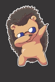 Paperback Notebook: Dabbing Hedgehog Hedge Dab Gift Party Dance Dot Grid 6x9 120 Pages Book