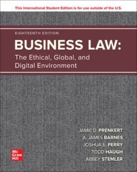 Paperback Business Law: The Ethical, Global, and Digital Environment (ISE HED IRWIN BUSINESS LAW) Book