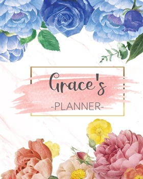 Grace's Planner: Monthly Planner 3 Years January - December 2020-2022 | Monthly View | Calendar Views Floral Cover - Sunday start