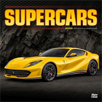 Supercars 2026 12 X 24 Inch (Hanging) Monthly Square Wall Calendar Plastic-Free