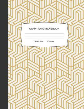 Paperback Graph Paper Notebook: Grid Paper Notebook, Quad Ruled, Graphing Paper Book, Gold Geometric Lines Book