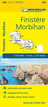 Map Michelin France: Finistere, Morbihan Map 308 Book