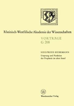 Paperback Ursprung Und Funktion Der Prophetie Im Alten Israel [German] Book
