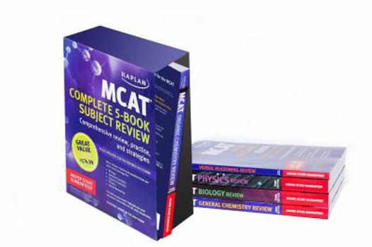 Paperback Kaplan MCAT Complete 5-Book Subject Review: Comprehensive Review, Practice, and Strategies Book