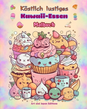 Paperback Köstlich lustiges Kawaii-Essen Malbuch Niedliche Kawaii-Designs für Essensliebhaber: Kawaii Art Bilder einer schönen Welt des Essens für Entspannung u [German] Book
