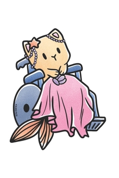 Wheelchair Mermaid Cat Notebook: Graph Paper Journal 6x9 - 120 Pages