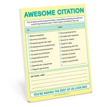Misc. Awesome Citation Nifty Note Pad (Pastel Version) Book