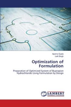Paperback Optimization of Formulation Book