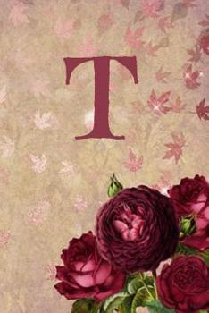T: Initial roses floral line notebook jotter