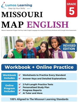 Paperback Missouri Assessment Program Test Prep: Grade 5 English Language Arts Literacy (ELA) Practice Workbook and Full-length Online Assessments: MAP Study Gu Book