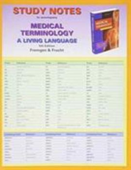 Paperback Study Notes for Medical Terminology: A Living Language Book