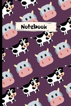 Paperback Notebook: Cute cows Notebook/Journal.Purple, pink, blue, black, white cute cows.Lined Writing Notebook Journal, 6x9, 120 Pages. Book