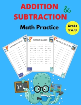 Paperback Addition and Subtraction Math Practice Grade 2&3: Math Game Book with Subtracting and Adding Double Digits Book