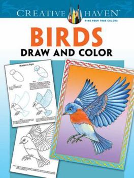 Paperback Creative Haven Birds Draw and Color Book