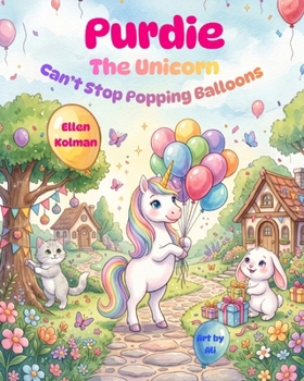 Paperback Purdie the Unicorn Can't Stop Popping Balloons Book