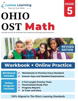 Paperback Ohio State Test Prep: 5th Grade Math Practice Workbook and Full-length Online Assessments: OST Study Guide Book