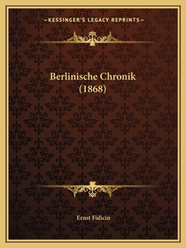 Paperback Berlinische Chronik (1868) [German] Book