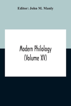 Paperback Modern Philology (Volume Xv) Book