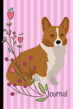 Paperback Journal: Gratitude Journal 6x9 100 Pages Corgi Dog Pink Cover Book