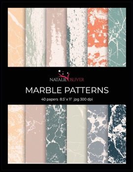 Paperback Marble Patterns: Scrapbooking, Design and Craft Paper, 40 sheets, 12 designs, size 8.5 "x 11", from Natalie Osliver Book