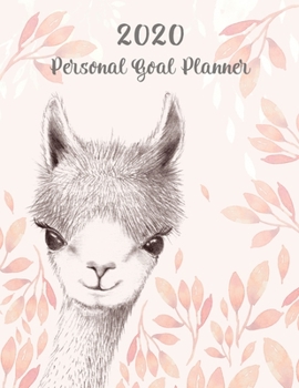 2020 Personal Goal Planner: Goal Setting Workbook Organizer, Cute Llama & Leaves