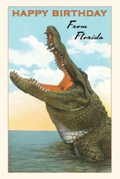 Paperback Vintage Journal Happy Birthday from Florida, Alligator Book