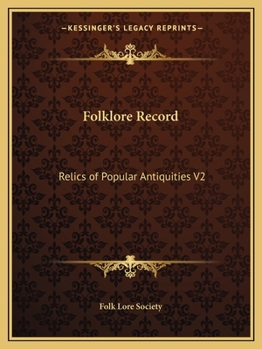 Paperback Folklore Record: Relics of Popular Antiquities V2 Book