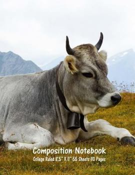 Composition Notebook: College Ruled Cow Farm Bull Bovine Cattle Cute Composition Notebook, Girl Boy School Notebook, College Notebooks, Comp