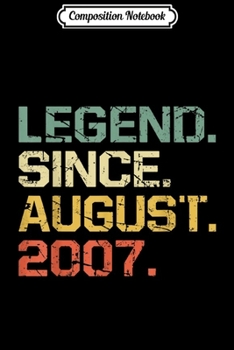 Paperback Composition Notebook: Legend Since August 2007 - 12 Years Old Gift Journal/Notebook Blank Lined Ruled 6x9 100 Pages Book
