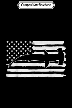 Composition Notebook: Hammerhead Shark Marine Biologist 4th Of July USA Flag  Journal/Notebook Blank Lined Ruled 6x9 100 Pages
