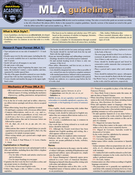 Misc. MLA Guidelines - 9th Edition: A Quickstudy Laminated Style Reference Guide Book