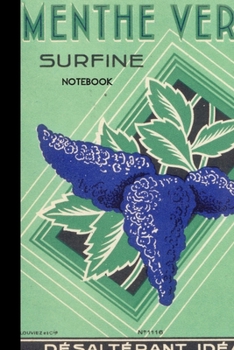 Notebook Surfine: small lined Vintage Label Notebook / Travel Journal to write in (6'' x 9'') 120 pages