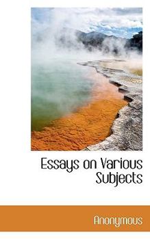 Paperback Essays on Various Subjects Book