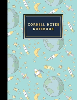 Paperback Cornell Notes Notebook: Cornell Note Taking Pages, Cornell Notes Template, Note Taking Workbook, Cute Space Cover, 8.5" x 11", 200 pages Book