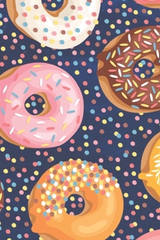 Notebook: 150 Thin-Lined Pages, Great for Students, Teachers, Professors, Dreamers, and Anyone Who Writes, Glazed Doughnuts and Sprinkles Pattern on Blue Cover