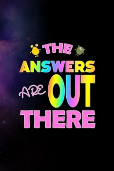 The Answers Are Out There: All Purpose 6x9 Blank Lined Notebook Journal Way Better Than A Card Trendy Unique Gift Purple Sparkling Sky Aliens