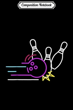 Composition Notebook: Bowling Colorful Outline Ten Pin Skittle  Journal/Notebook Blank Lined Ruled 6x9 100 Pages