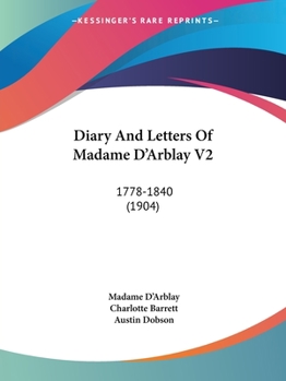 Paperback Diary And Letters Of Madame D'Arblay V2: 1778-1840 (1904) Book