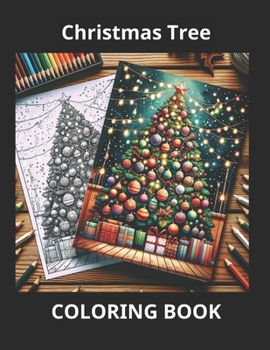 Paperback Christmas Tree Coloring Book, Adult Coloring Book for Stress Relief and Relaxation Book