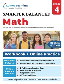 Sbac Test Prep: 4th Grade Math Common Core Practice Book and Full-Length Online Assessments: Smarter Balanced Study Guide with Performance Task (PT) and Computer Adaptive Testing (Cat)